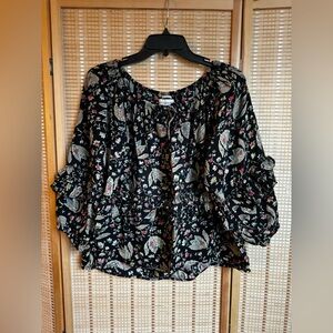 Denim & Supply Ralph Lauren Peasant Top Puff Sleeve Boho Size XS/TP